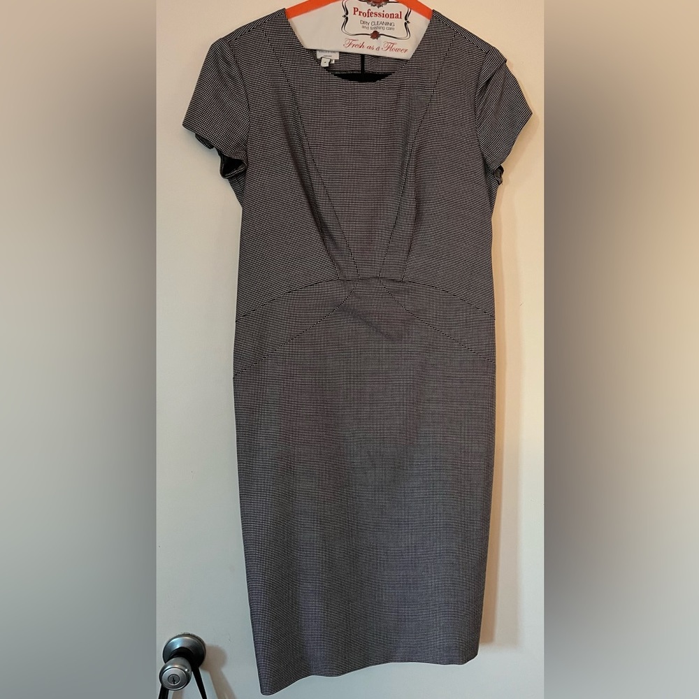 Armani Collezioni Black and White Patterned Dress
